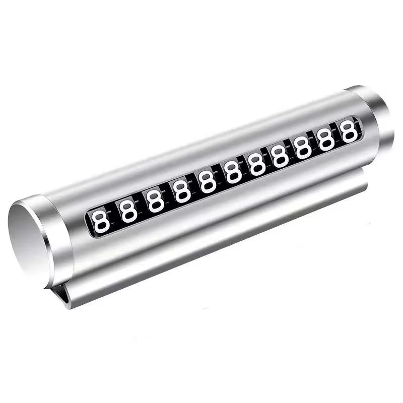 Car Temporary Parking Number Plate Black/Silver/ Aluminium Alloy Material Roller Adjustable Car Parking Plate Car Supplies