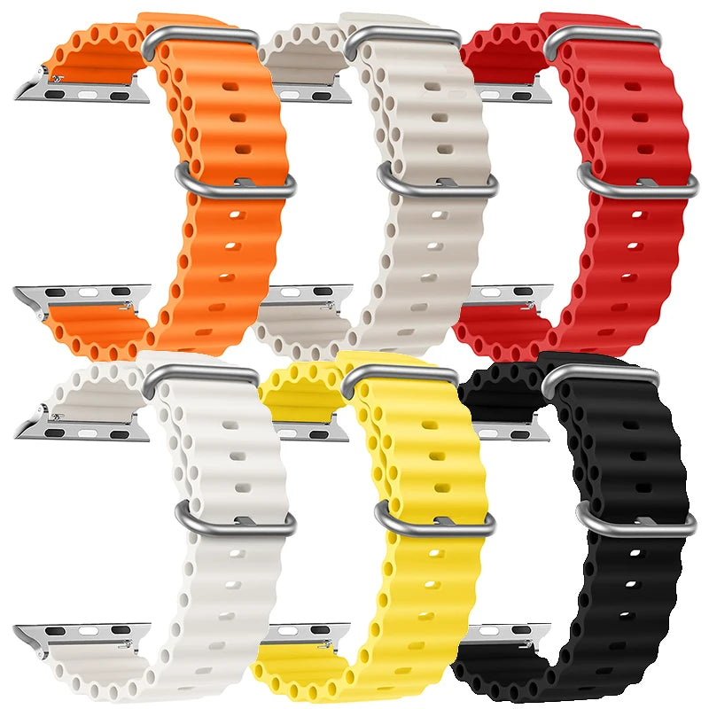 Straps for Apple Watch Band 44mm 40mm 45mm 49mm 41mm 42mm 38mm 46mm ocean bracelet correa iWatch series 7 6 3 se 8 Ultra 2 9 10